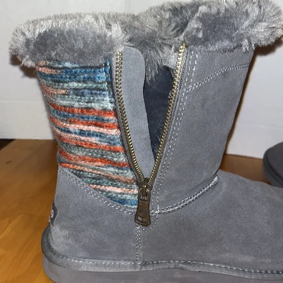 Lamo Boots womens size 10 zip sides - grey and multi-color - Picture 6 of 8